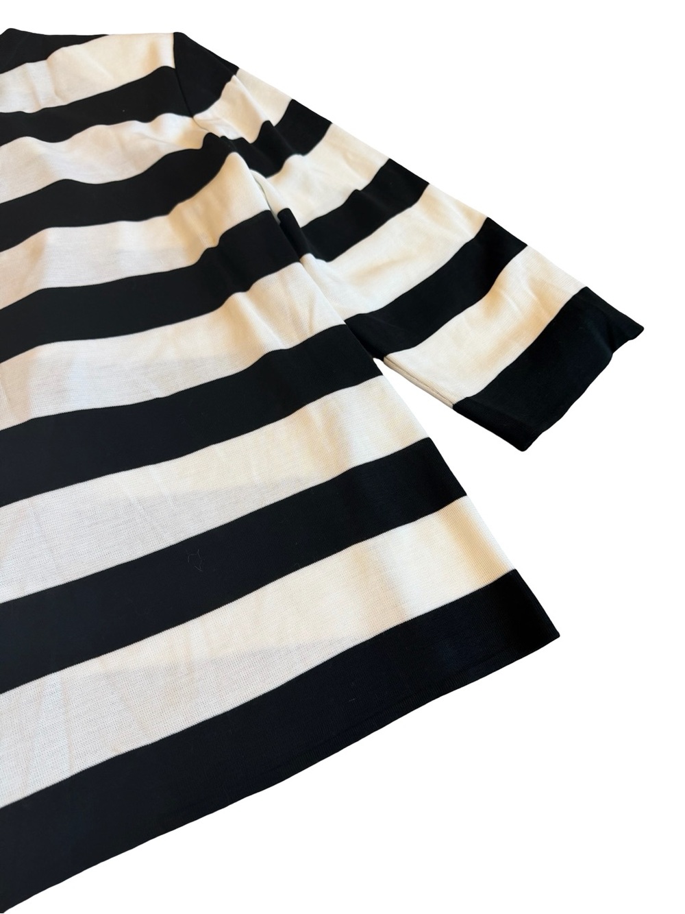 Ming-Wang Stipe Cardigan Sweater Black White Gold Buttons Size XL Women's - Picture 12 of 14